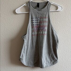 Adidas Gray Muscle Tee with Red and Blue Accents